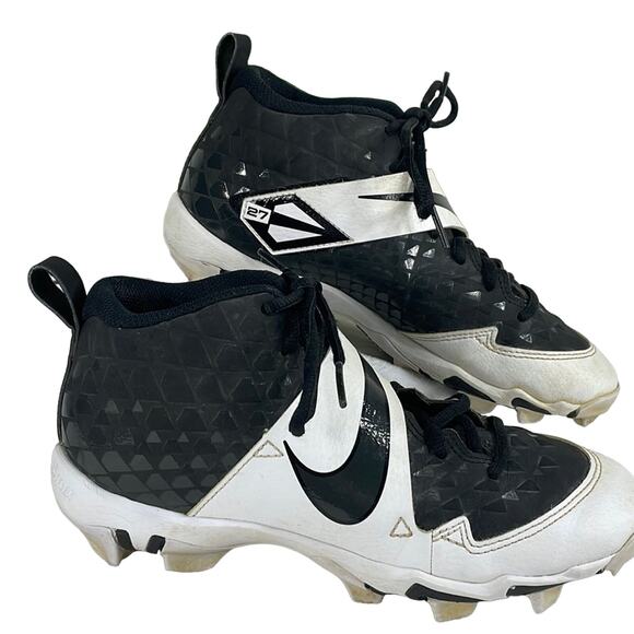 Nike Force Air Trout 6 Pro AT3441-002 Baseball Shoes 4.5 Unisex EUC Black White - Picture 1 of 11